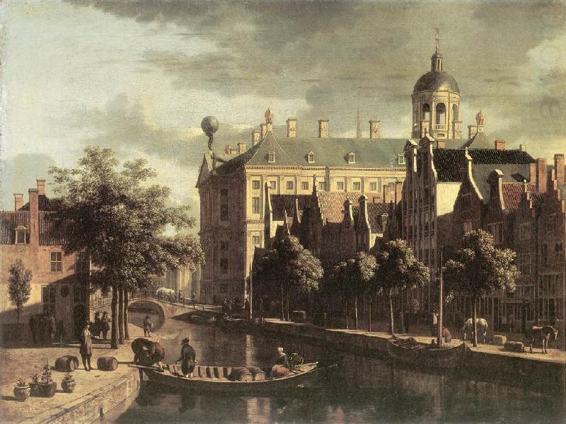 BERCKHEYDE, Gerrit Adriaensz. Amsterdam, the Nieuwezijds near the Bloemmarkt